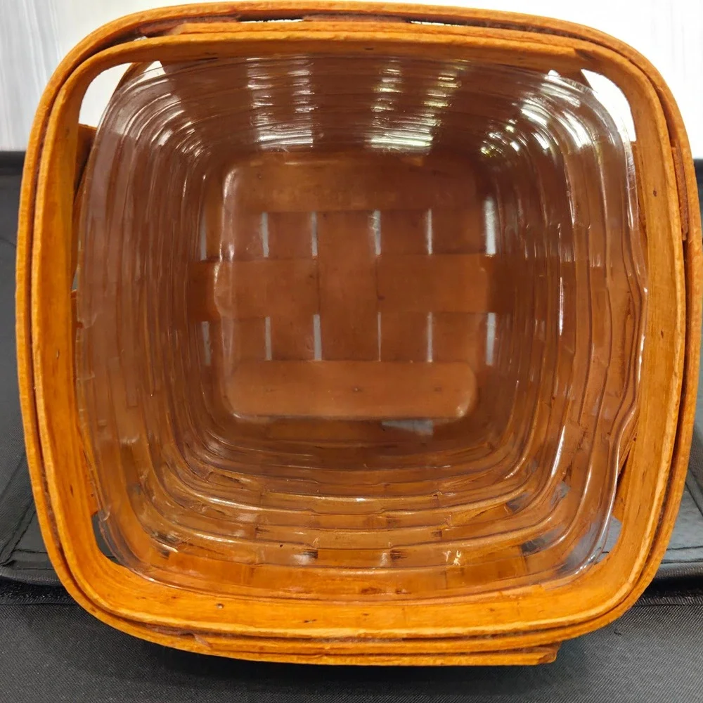 Longaberger 1995 Handwoven Basket Plastic Protector Vintage Retired Cottage Core